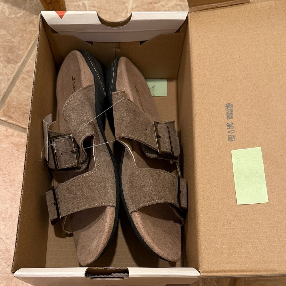 Jsport by Jamba Men's Suede Double-Buckle Sandals - Brown